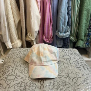 David and young tie dye pink blue yellow peach baseball cap NWT